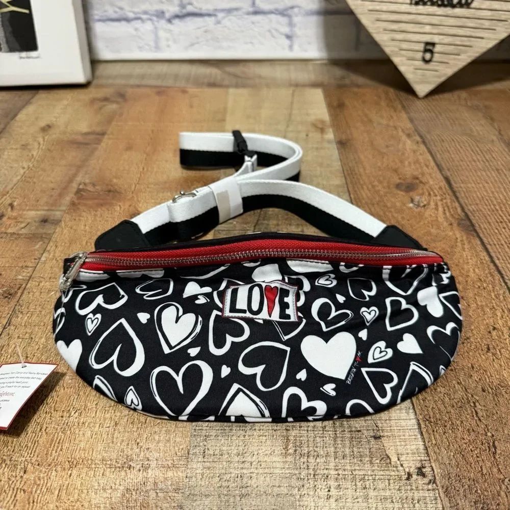 Brighton Belt Bag Endless Love Hearts Nylon Handbag Ltd Edition New With Tags